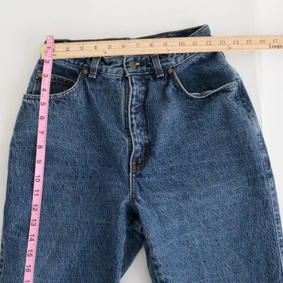 Vintage Levi's Orange  Tag Dark Wash Tapered Denim Jeans 12 made in U.S.A. - Picture 3 of 14